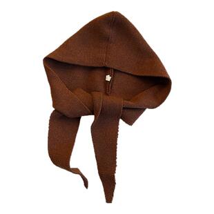 韩版连帽披肩百搭一体针织帽小众设计感秋冬女护耳保暖围脖假领子