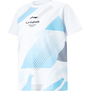 李宁儿童速干训练服跑步短袖T恤男孩上衣男童装中大童夏装运动服