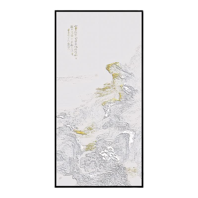 新中式玄关装饰画茶楼茶室客厅过道挂画山水画名宿酒店挂画定制