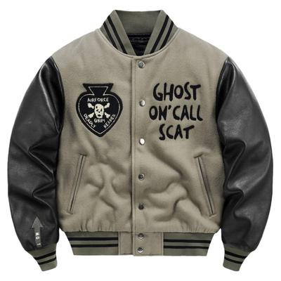 美式复古羊毛呢夹棉棒球服