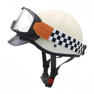 3C认证复古哈雷摩托电动车头盔男女通用踏板骑行夏季半盔安全帽小