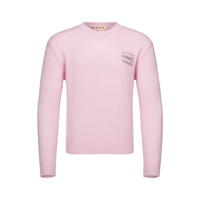 【24期免息】MARNI 2026春夏新品男女同款纯羊绒缝线LOGO针织衫