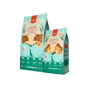 wanpy顽皮狗粮鸡肉牛肉冻干双拼成犬幼犬金毛泰迪通用型犬粮1.5kg