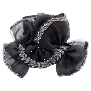 高级感蝴蝶结抓夹麦穗发夹女2025新款显发量鲨鱼夹后脑勺盘发头饰