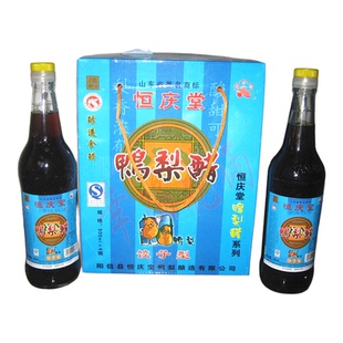 阳信特产鸭梨醋 恒庆堂酿造食醋果醋 水饺饺子型厂家直销500ml6瓶