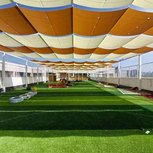 遮阳帘学校露台伸缩波浪幼儿园遮阳棚隔热防晒游乐场安装雨棚