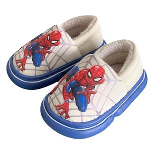 细细条 正版蜘蛛侠儿童棉拖鞋冬季保暖防水小中大童男童包跟棉鞋