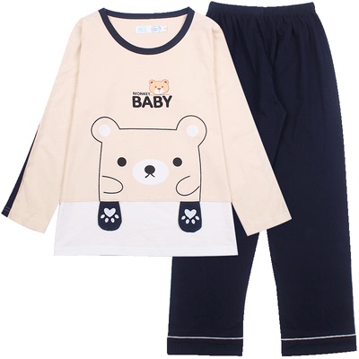 男童睡衣长袖卡通纯棉春秋家居服