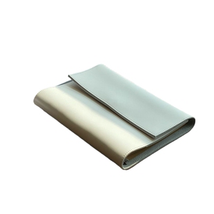 SilverMoon银月简约真皮笔记本六孔活页高级牛皮纸内页送男友可拆卸精致款三折页暗扣本子