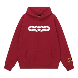 Drew美式潮牌连帽卫衣加绒GOOD秋冬季外套宽松男女情侣款高街帽衫