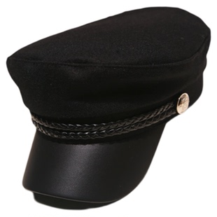 小众黑色韩系薄款贝雷帽女子女款2026新款英伦复古日系海军八角帽