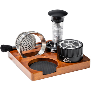 咖啡机配件51/58mm通用压粉套装实木收纳底座意式咖啡工具全套