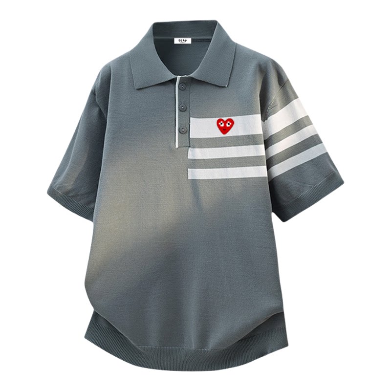PLAYAVMXW情侣撞色条纹短袖POLO