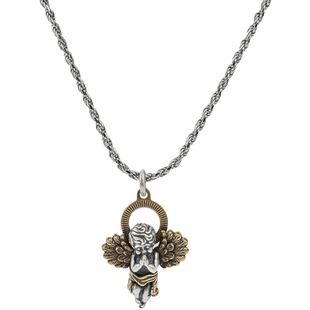 Cupid Angel Pendant S925纯银复古嘻哈项链男女锁骨链情侣礼物