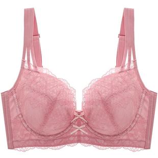 依曼丽夏天薄款女内衣大胸显小透气软钢圈舒适聚拢法式调整型文胸