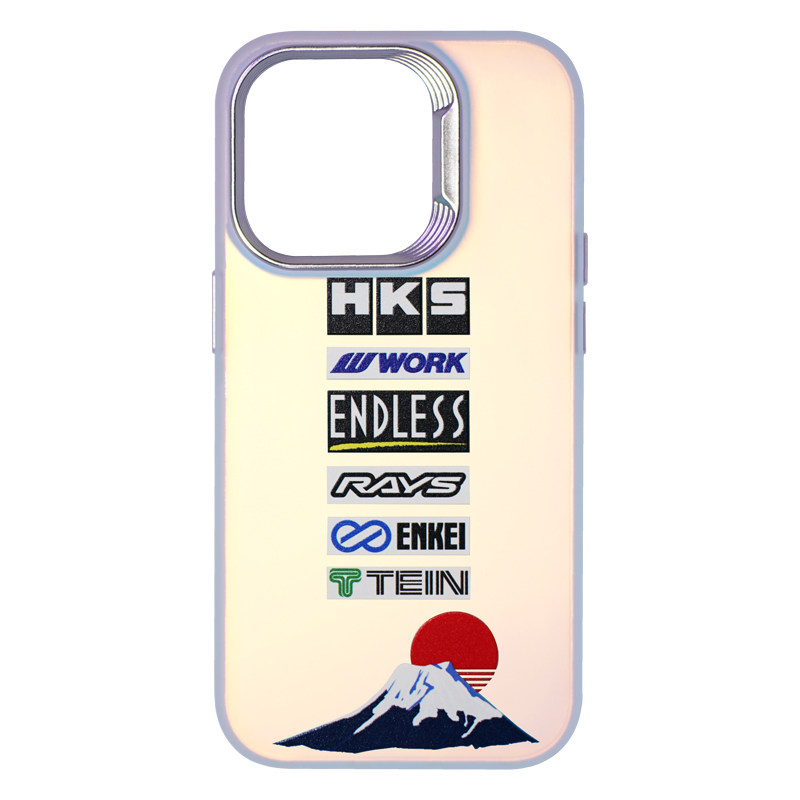 JDM非车贴纸创意原创富士山适用于苹果iPhone17 pro max镭射半透明手机壳