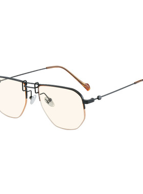 金属眉线半框个性渐变茶色太阳镜男复古风海边女墨镜开车驾驶镜gm