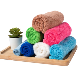 好康在家58家政分区毛巾抹布珊瑚绒吸水人造丝静电布七色保洁抹布