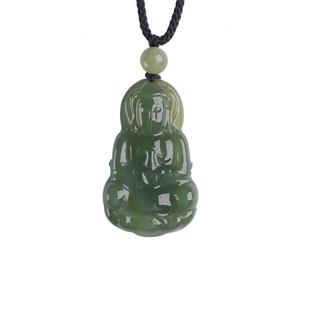 保真天然和田玉观音头吊坠男款女白玉佛牌佛像玉石玉佩玉坠菩萨