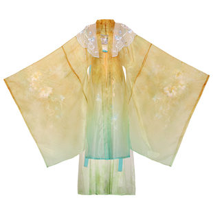 汉服女成人大袖衫古装汉元素中国风超仙飘逸绿色唐制诃子裙夏季款