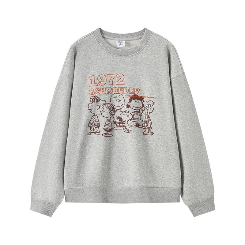 森马史努比系列卫衣女卡通落肩宽松衣服个性秋设计感图案上衣小众