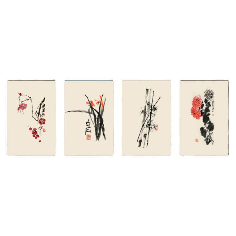 饰美轩客厅中式梅兰竹菊家居饰品