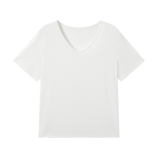 大佬街舞潮牌松弛感V领T恤弹力小众上衣凉感慵懒风编舞纯色夏7004