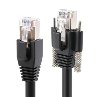 Gige千兆网线带螺丝屏蔽数据线缆兼容海康华睿Basler大恒工业相机