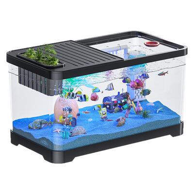 鱼缸2026新款过滤制氧全自动一体机小型客厅滑盖一体式生态金鱼缸