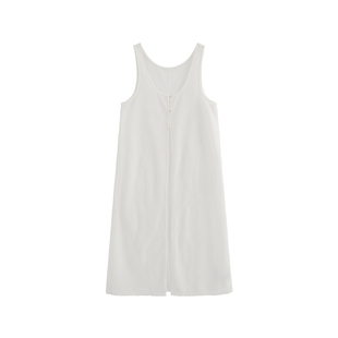 MOERSHOP 时髦具象化  白色叠穿网背心裙女2024夏季无袖显瘦长裙