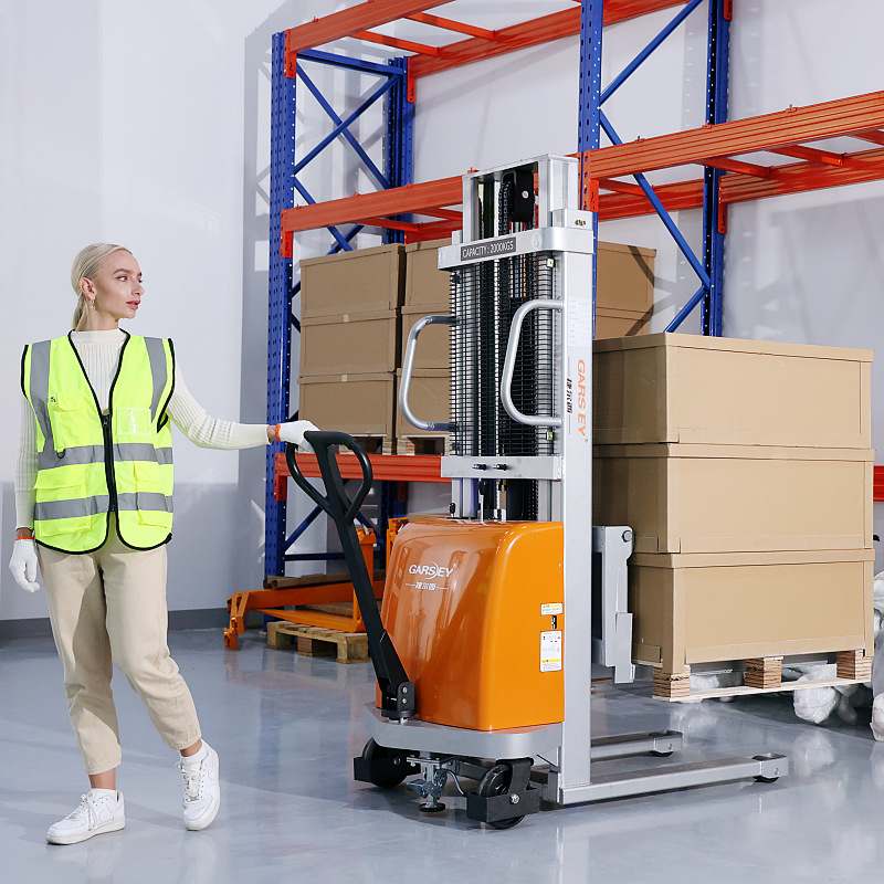 出口品质 半电动叉车液压码垛装卸托盘搬运车1.5吨2T电动堆高车