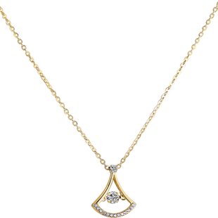 法国Eternelle珠宝时尚扇形吊坠女纯银锁骨链小众设计感轻奢项链