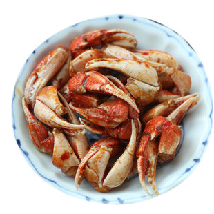 温州特产阿恒美食麻辣蟹脚香辣甜辣蟹钳螃蟹脚肉腿160克零食