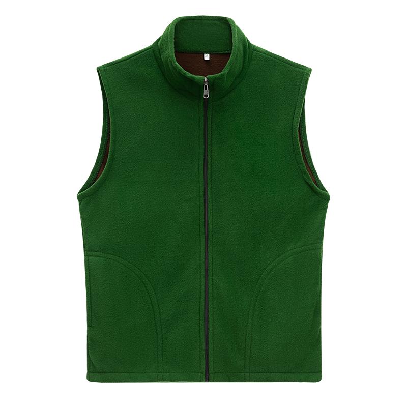 果蔬生鲜超市工作服冬装立领保暖绒马甲纯色棉背心定制印logo男女