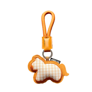 2026马年皮质格子小马钥匙扣可爱钥匙链卡通书包挂饰创意包包挂件