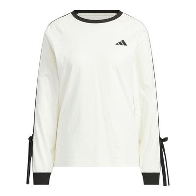 阿迪达斯女子2025冬新款三条纹舞动运动休闲长袖T恤KG3858 KG3859