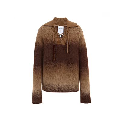 Fabrique 暖驼色渐变幼马海毛绵羊毛慵懒针织毛衣女冬季新品