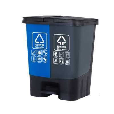 脚踏式分类垃圾桶双桶干湿分离