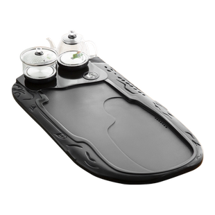 天然乌金石茶盘茶台家用办公室高端茶具茶托盘带烧水四合一茶盘海