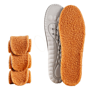 适配卡特cat大黄靴鞋垫羊羔绒乳胶男士女款秋冬加绒保暖足印部落