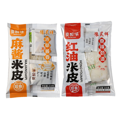 麦醉侠鲜米皮310g*7袋装免煮速食即食凉皮红油麻酱味方便面皮快餐