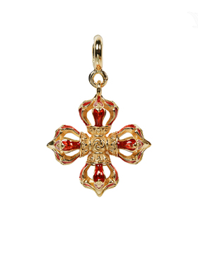 觉行银镀金藏式金刚杵108挂饰