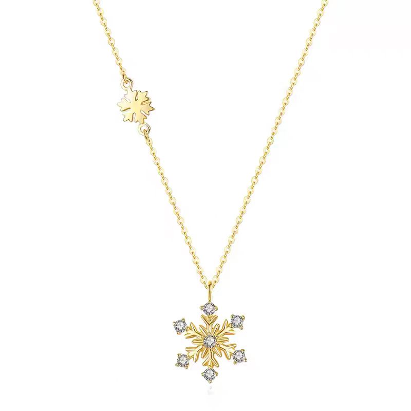森系雪花项链时尚精致