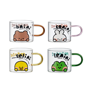 LINE FRIENDS迷你玻璃杯子女家用喝水高颜值茶杯耐高温水杯
