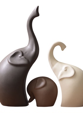 宏赫北欧风陶瓷小象家居装饰摆件