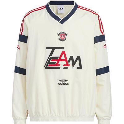 阿迪达斯男士宽松梭织V领套头衫