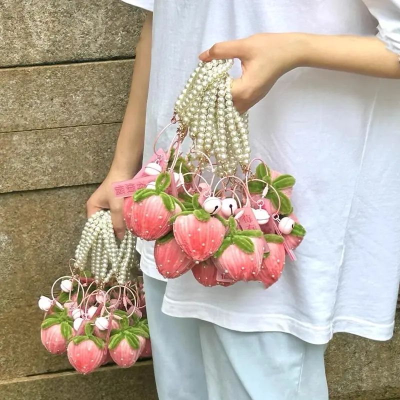 可爱草莓扭扭棒钥匙扣挂件花束手工diy材料包自制成人礼毕业礼物