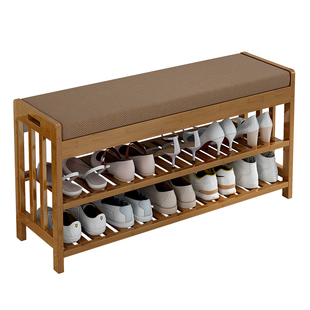 鞋架子简易门口可坐式换鞋凳家用室内好看经济型多层防尘实木鞋柜