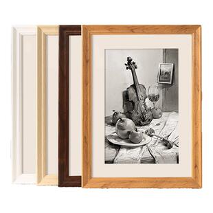 木色相框挂墙a3A4纸画框4k八8K开空框儿童素描油画装裱12寸16框架