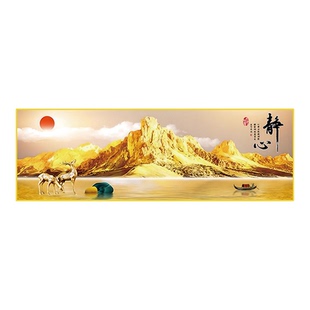背靠金山卧室床头装饰画酒店民宿客厅背景墙自粘壁画主卧贴画挂画